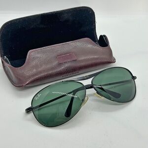 Vintage 1970's RARE Ray-Ban Green Lens Aviator Sunglasses